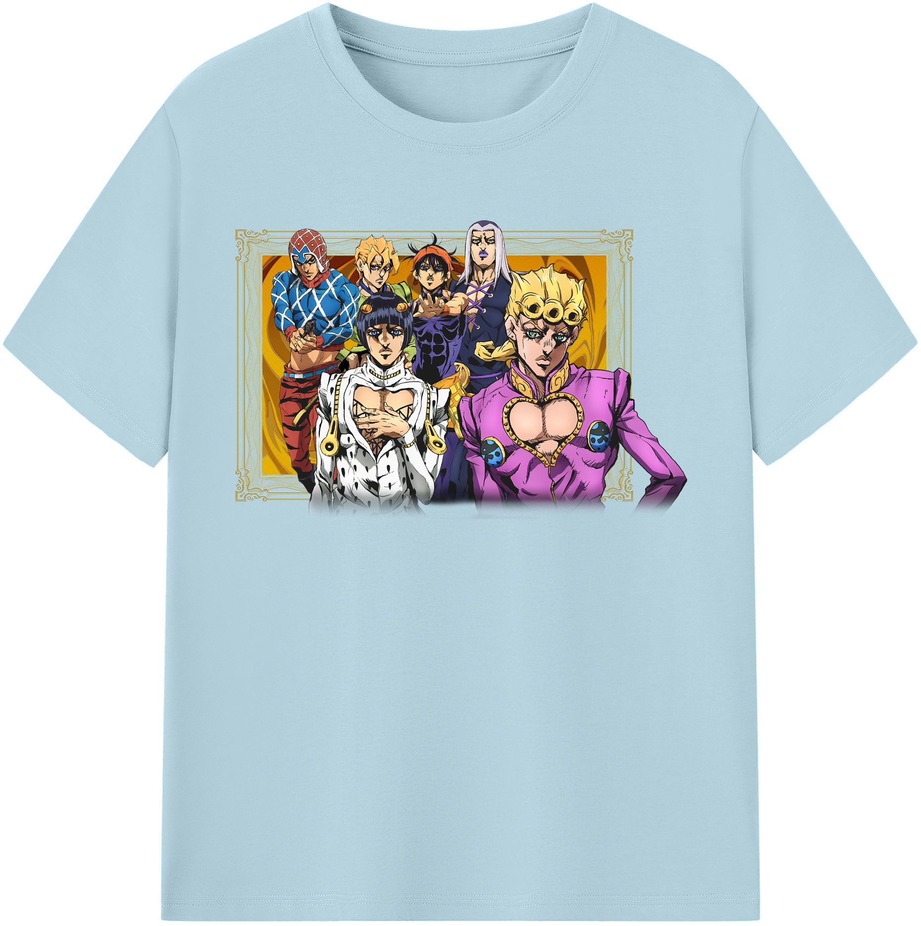 （画像用） ジョジョの奇妙な冒険 ジョルノ?ジョバァーナ JoJo's Bizarre Adventure Giorno Giovanna 綿100％半袖Tシャツ（フロントプリント）